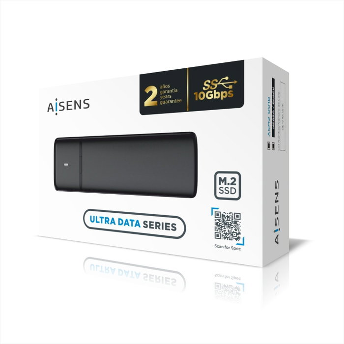 Aisens Caja Externa M.2 ASM2-001B SATA/NVMe USB 3.1 Gen 2 Negra